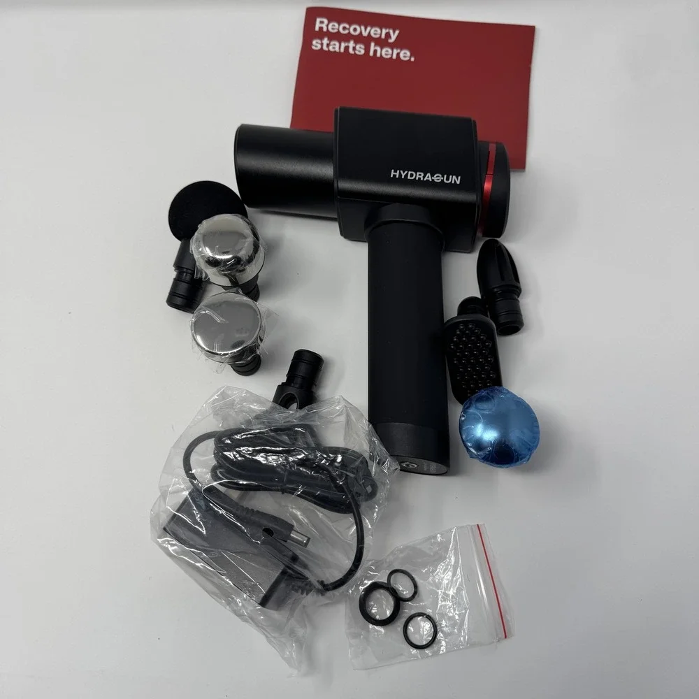 Hydragun Massage Gun Percussion Massager Kit 7 Heads Case 2600mAh Quiet Recovery - Picture 2 of 16